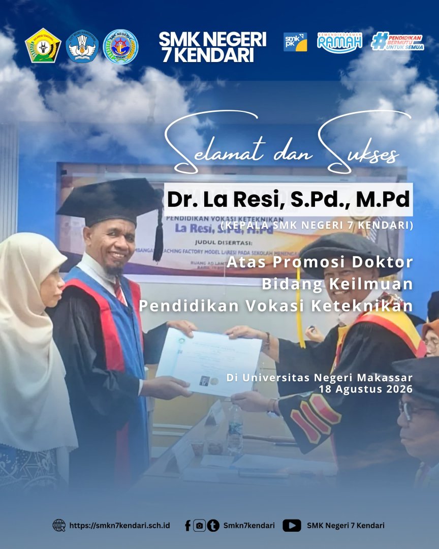 Selamat dan Sukses Dr. La Resi, S.Pd., M.Pd Atas Promosi Doktor